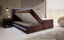 Boxspringbett Voyage s LED osvetlením a úložným priestorom, potiahnuté zamatom