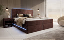 Boxspringbett Voyage s LED osvetlením a úložným priestorom, potiahnuté zamatom