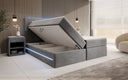 Boxspringbett Voyage s LED osvetlením a úložným priestorom, potiahnuté zamatom