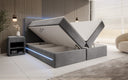 Boxspringbett Voyage s LED osvetlením a úložným priestorom, potiahnuté zamatom