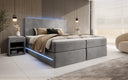 Boxspringbett Voyage s LED osvetlením a úložným priestorom, potiahnuté zamatom