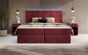 Boxspringbett Voyage s LED osvetlením a úložným priestorom, potiahnuté zamatom