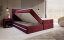 Boxspringbett Voyage s LED osvetlením a úložným priestorom, potiahnuté zamatom