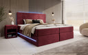 Boxspringbett Voyage s LED osvetlením a úložným priestorom, potiahnuté zamatom