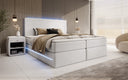 Boxspringbett Voyage s LED osvetlením a úložným priestorom, potiahnuté zamatom