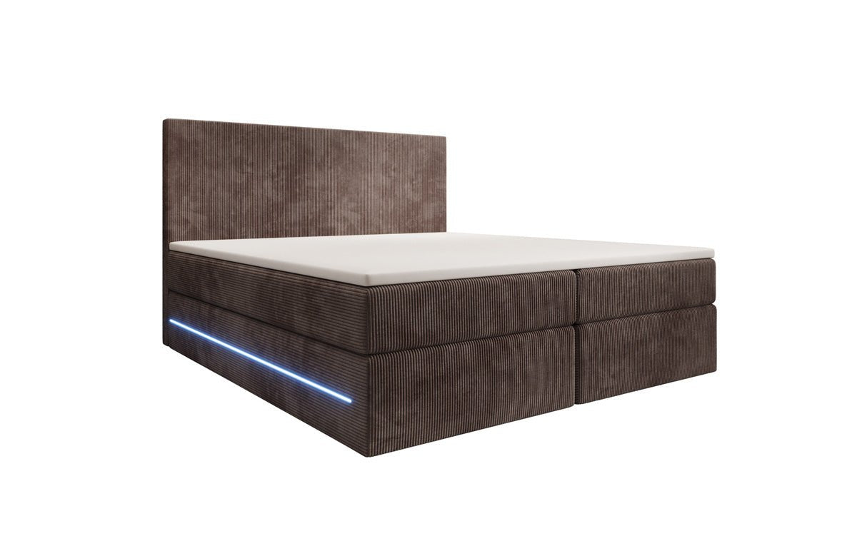 Boxspringbett Voyage s LED osvetlením a úložným priestorom v kordovom prevedení