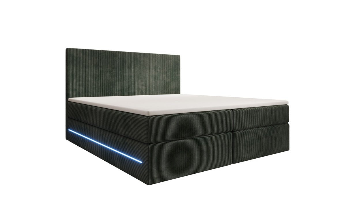 Boxspringbett Voyage s LED osvetlením a úložným priestorom v kordovom prevedení