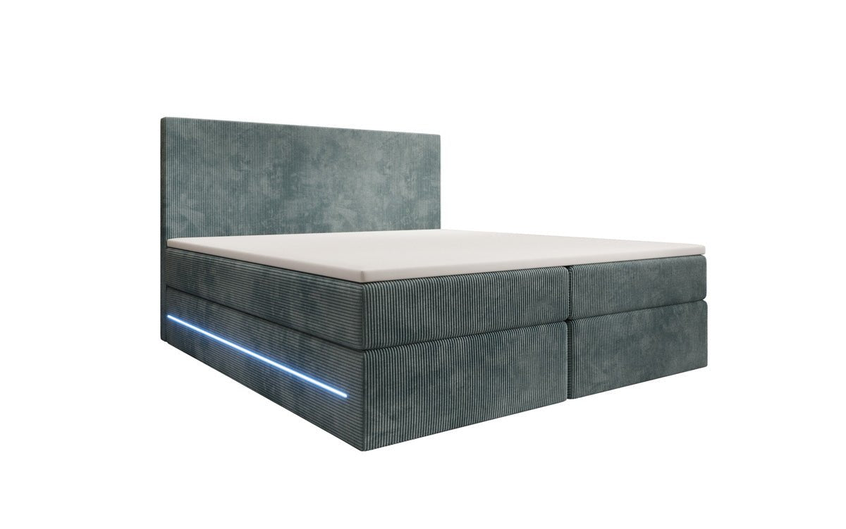 Boxspringbett Voyage s LED osvetlením a úložným priestorom v kordovom prevedení
