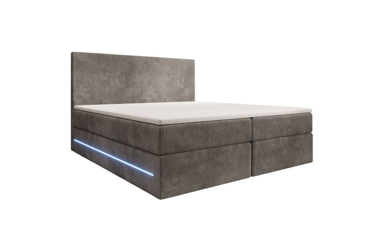 Boxspringbett Voyage s LED osvetlením a úložným priestorom v kordovom prevedení
