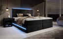 Boxspringbett Voyage s LED osvetlením a úložným priestorom, potiahnuté zamatom