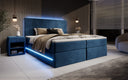 Boxspringbett Voyage s LED osvetlením a úložným priestorom, potiahnuté zamatom