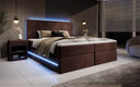 Boxspringbett Voyage s LED osvetlením a úložným priestorom, potiahnuté zamatom