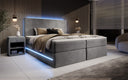 Boxspringbett Voyage s LED osvetlením a úložným priestorom, potiahnuté zamatom