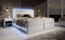 Boxspringbett Voyage s LED osvetlením a úložným priestorom, potiahnuté zamatom