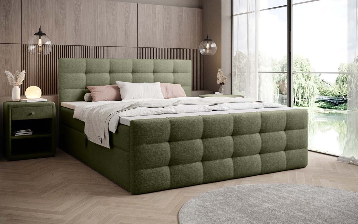 Boxspringová posteľ Luxor Bouclé so stauraumom