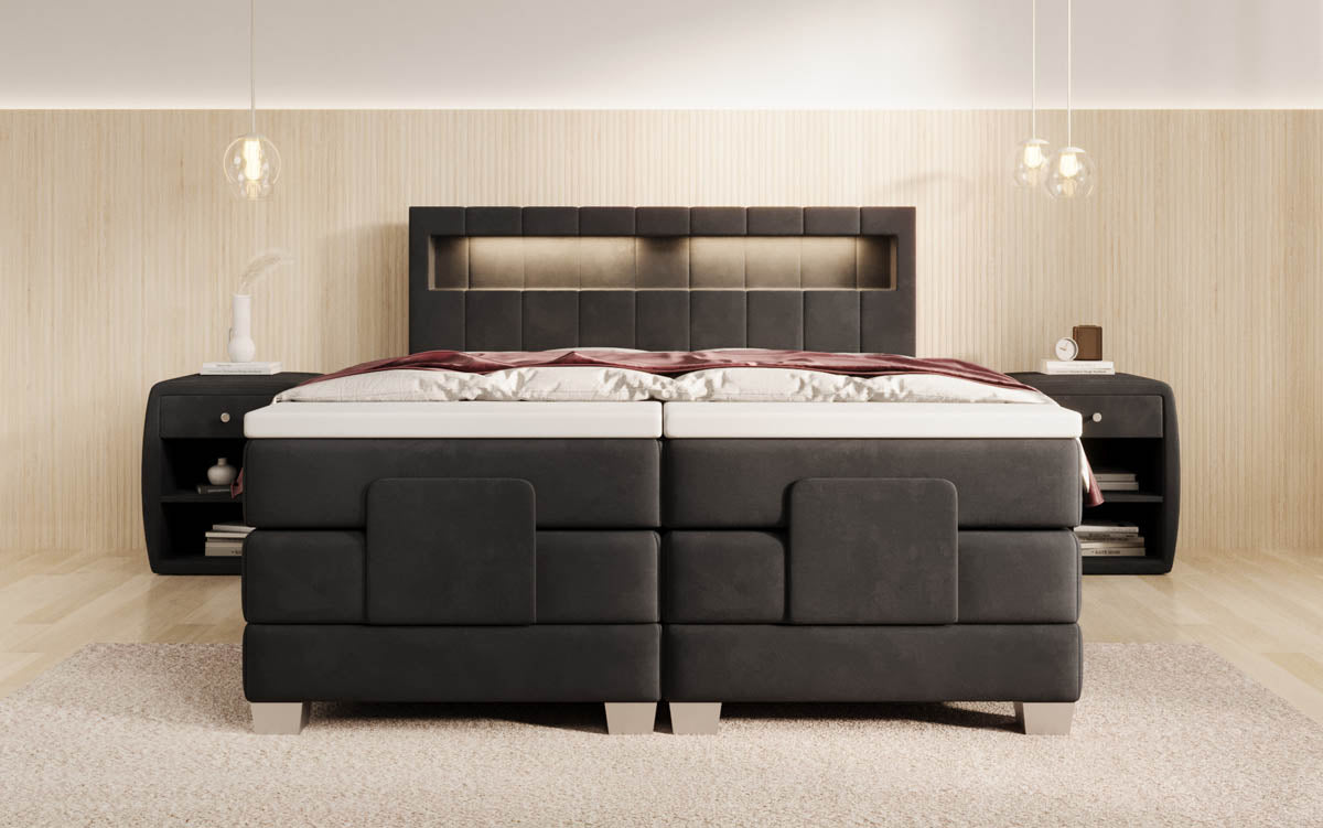 Boxspringbett Ardena Samt elektrisch verstellbar s LED