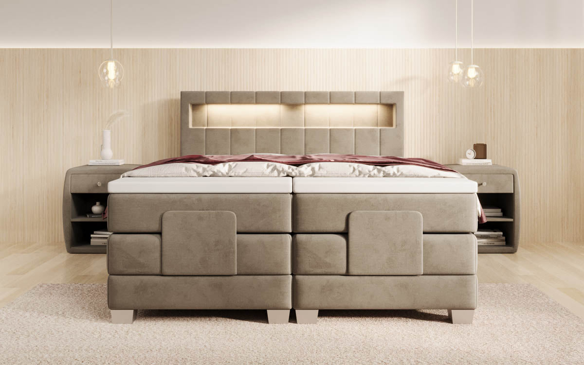Boxspringbett Ardena Samt elektrisch verstellbar s LED