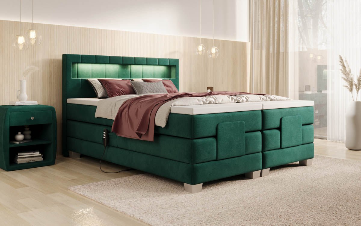 Boxspringbett Ardena Samt elektrisch verstellbar s LED