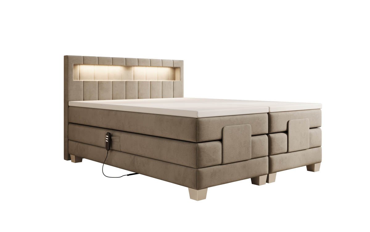Boxspringbett Ardena Samt elektrisch verstellbar s LED