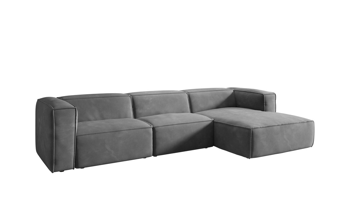 Dizajnová pohovka Comfy L v zamatovom prevedení