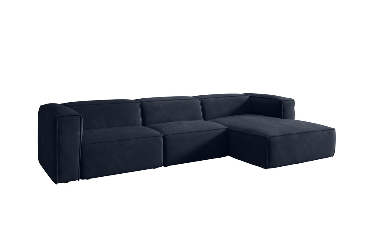 Dizajnová pohovka Comfy L v zamatovom prevedení
