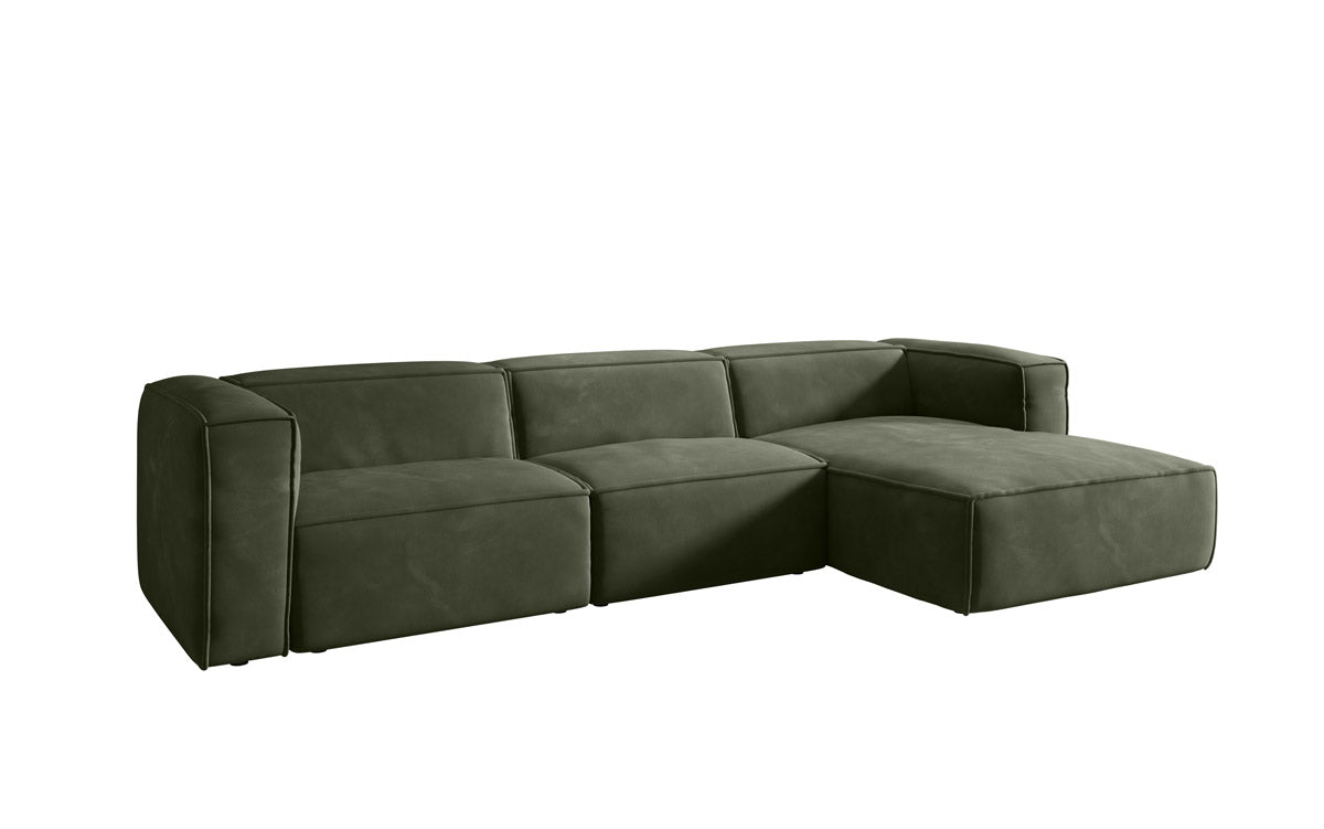 Dizajnová pohovka Comfy L v zamatovom prevedení