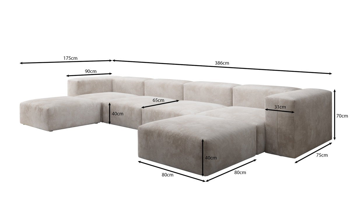 Dizajnérska pohovka U Sofa Snug v kordovine