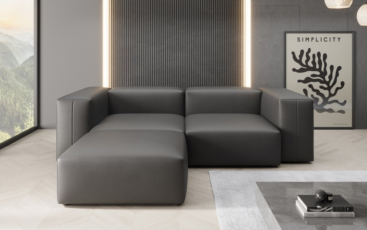 Dizajnérska L pohovka Snug Mini v pravom koži