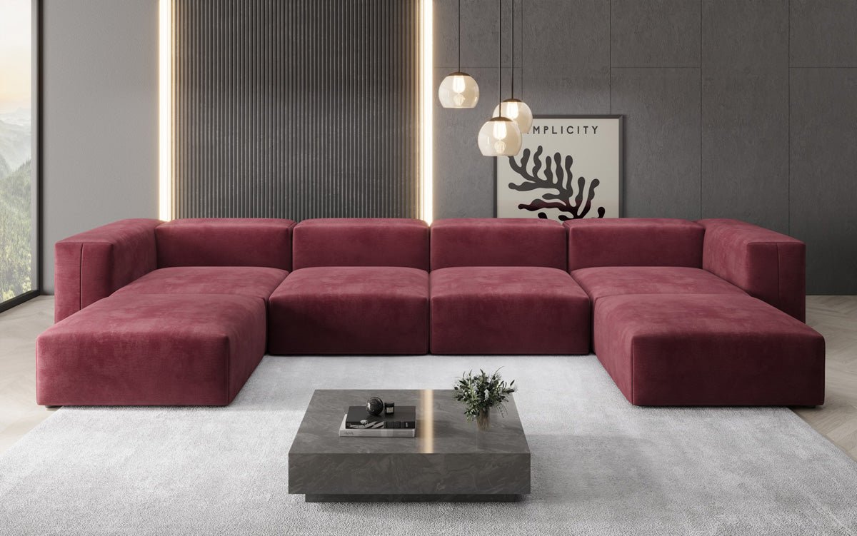Dizajnérska pohovka U Sofa Snug v zamatovom prevedení