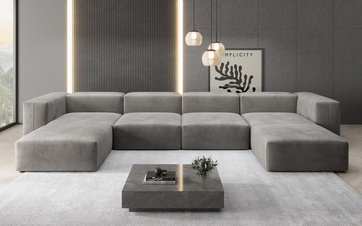 Dizajnérska pohovka U Sofa Snug v zamatovom prevedení