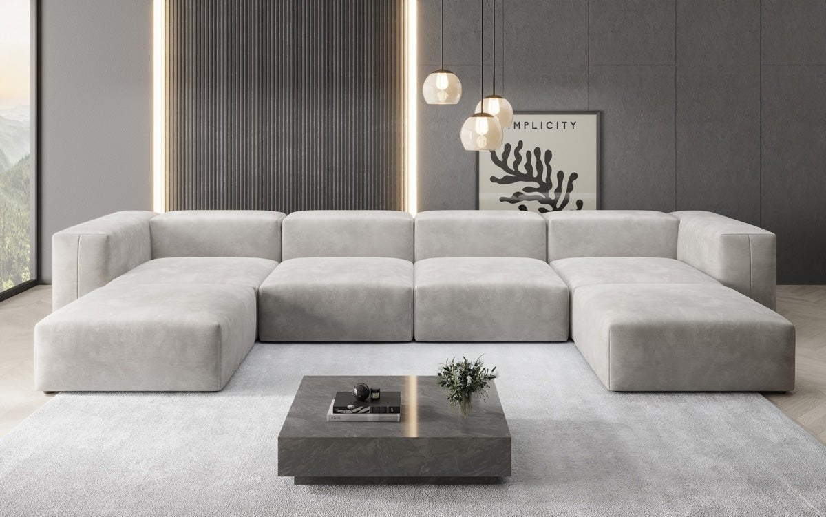 Dizajnérska pohovka U Sofa Snug v zamatovom prevedení