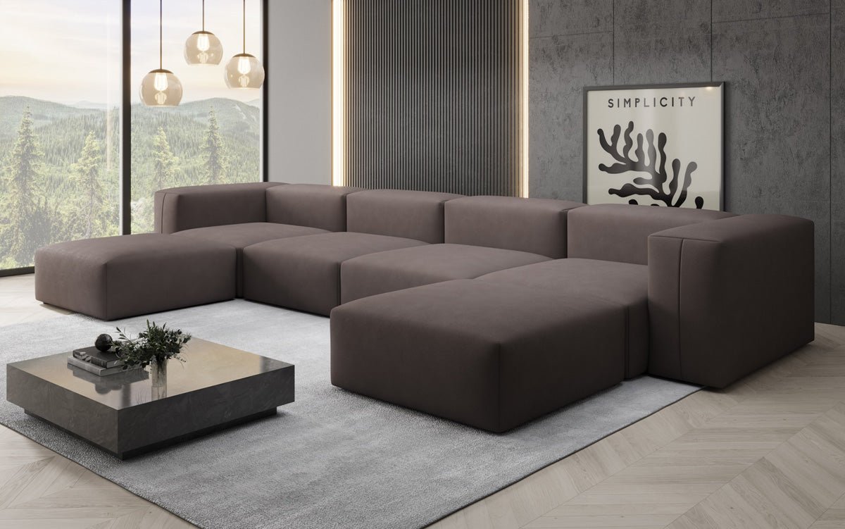 Designer U Sofa Snug in Stoff