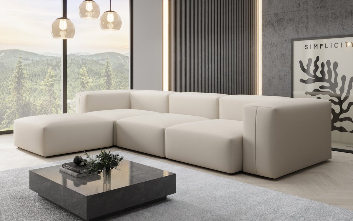 Designer L Sofa Snug in Stoff