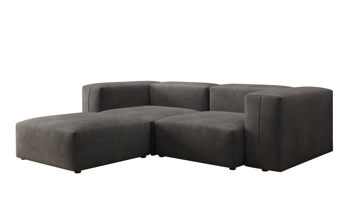 Dizajnérska pohovka L Snug Mini v zamatovom prevedení