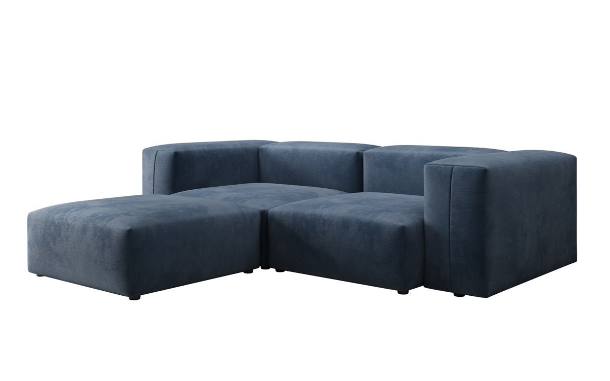 Dizajnérska pohovka L Snug Mini v zamatovom prevedení