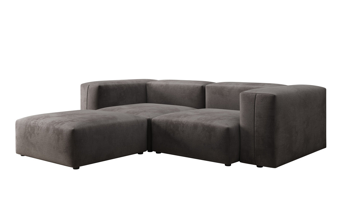 Dizajnérska pohovka L Snug Mini v zamatovom prevedení