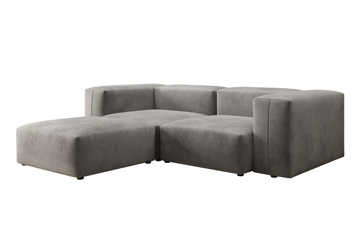 Dizajnérska pohovka L Snug Mini v zamatovom prevedení