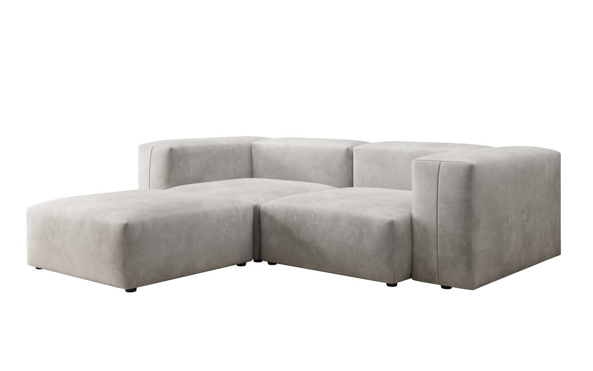 Dizajnérska pohovka L Snug Mini v zamatovom prevedení