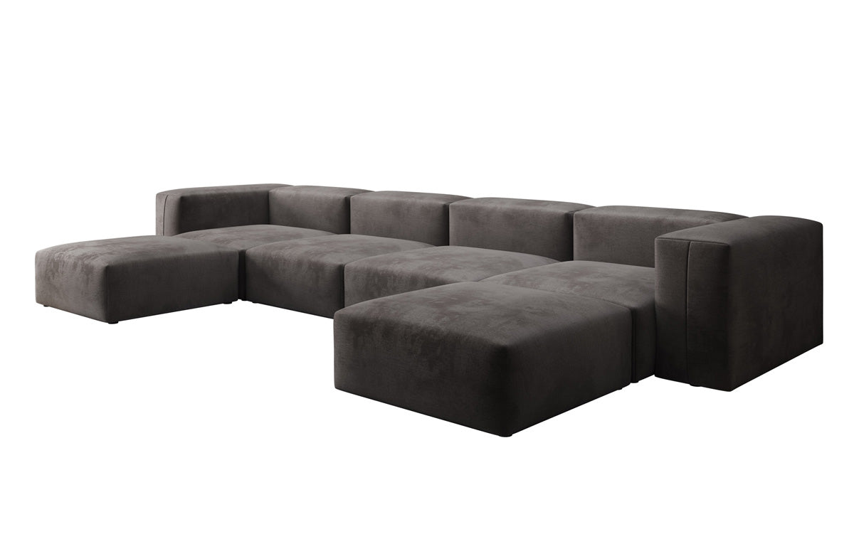 Dizajnérska pohovka U Sofa Snug v zamatovom prevedení