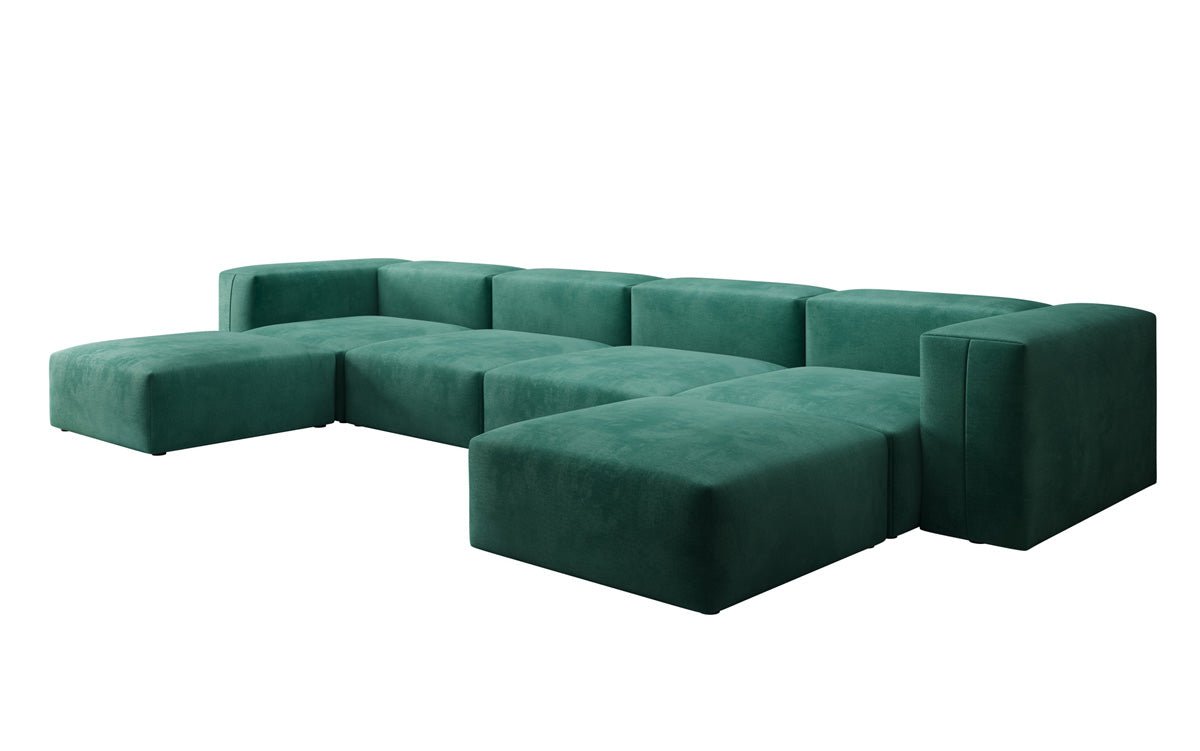 Dizajnérska pohovka U Sofa Snug v zamatovom prevedení