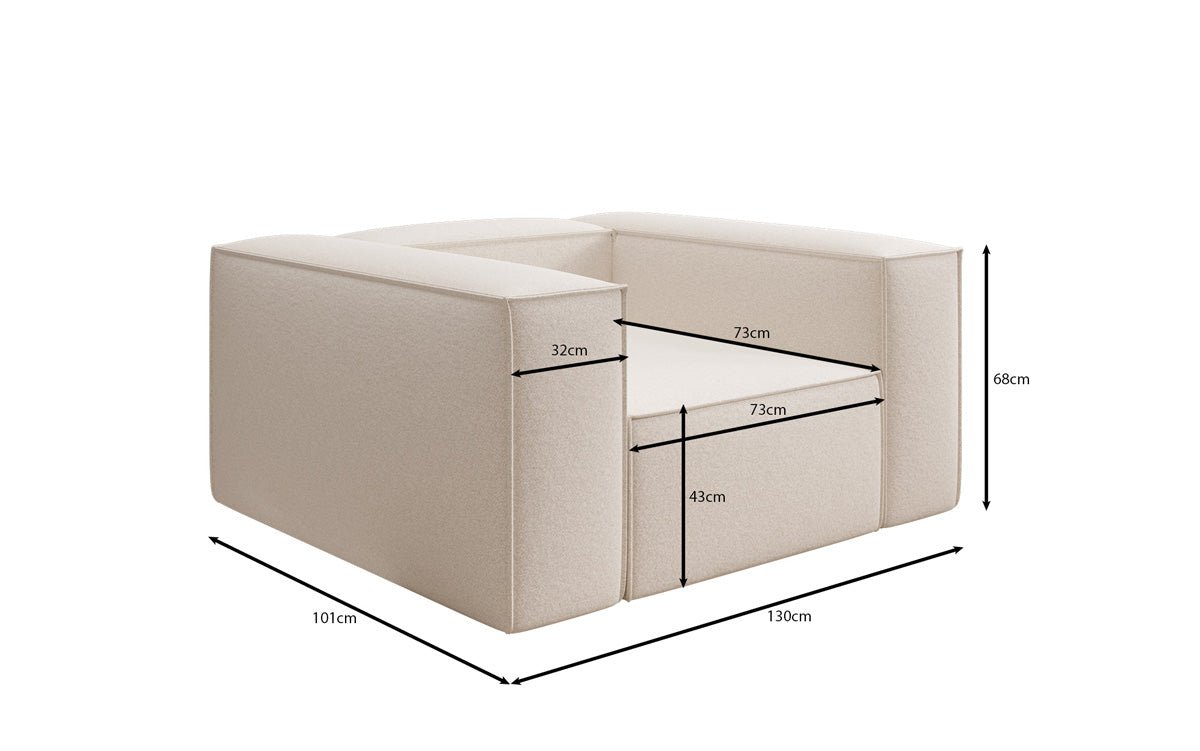 Dizajnové kreslo Lesley v štruktúrovanej látke