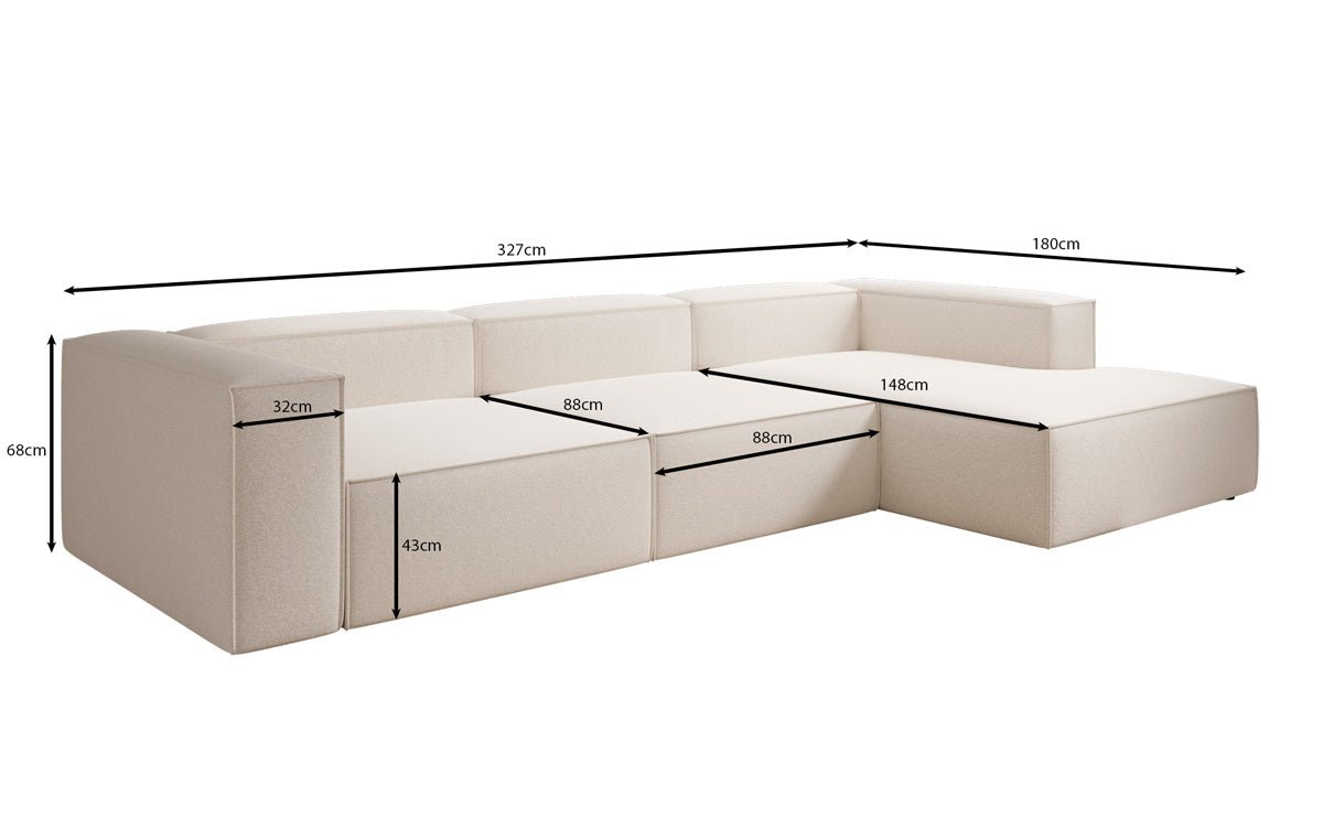 Dizajnová pohovka Lesley L v štruktúrovanej látke