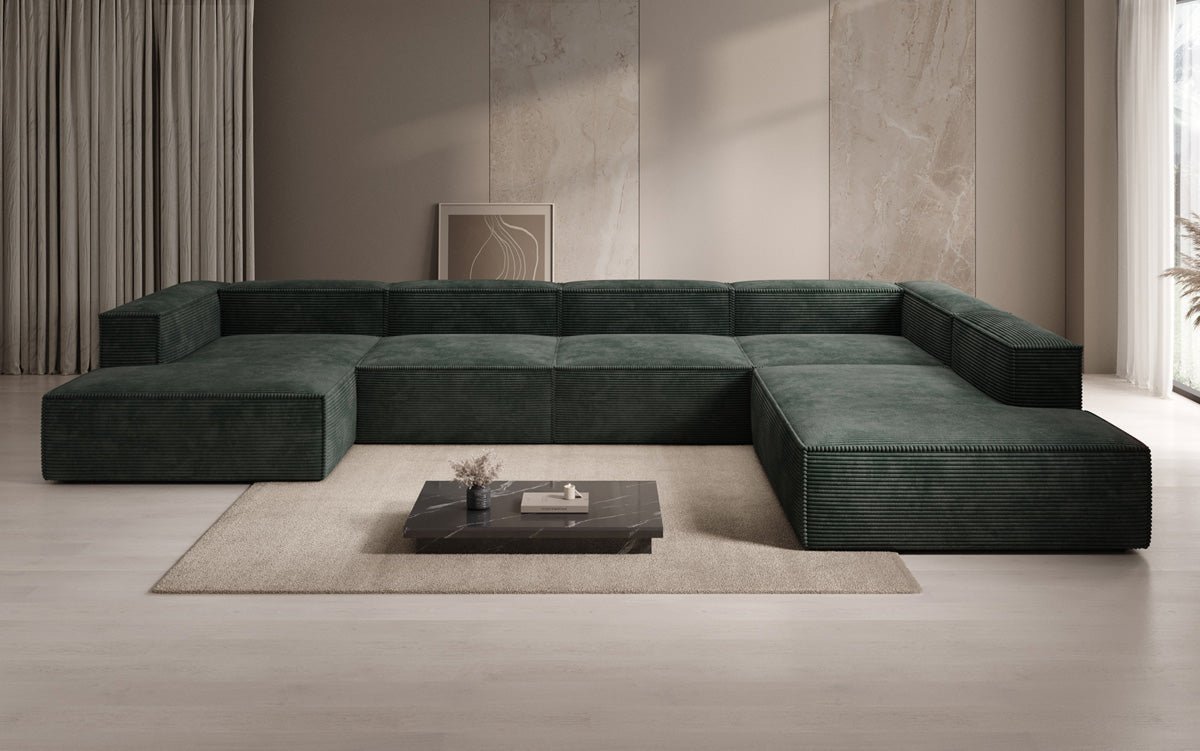 Designer Sofa Lesley U XXL in Cord