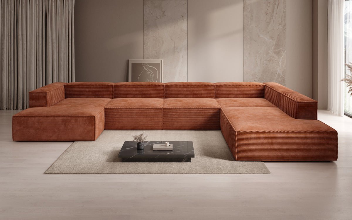 Designer Sofa Lesley U XXL in Cord