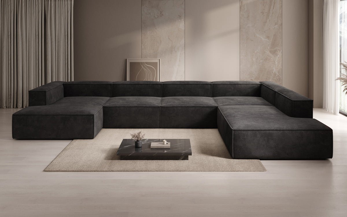 Designer Sofa Lesley U XXL in Cord