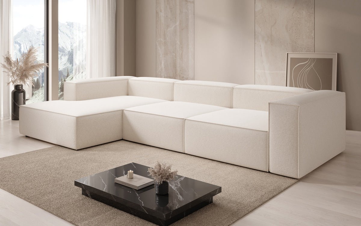 Dizajnová pohovka Lesley L v štruktúrovanej látke