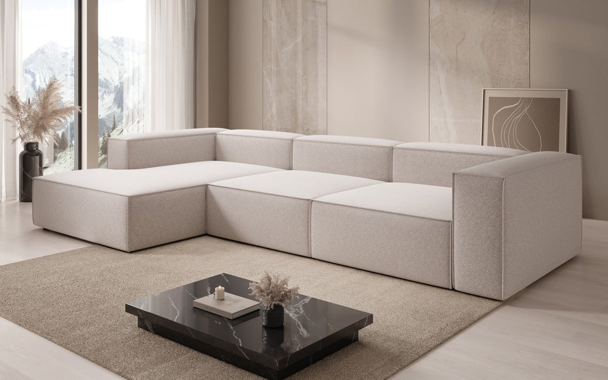 Dizajnová pohovka Lesley L v štruktúrovanej látke