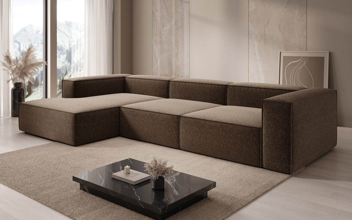 Dizajnová pohovka Lesley L v štruktúrovanej látke