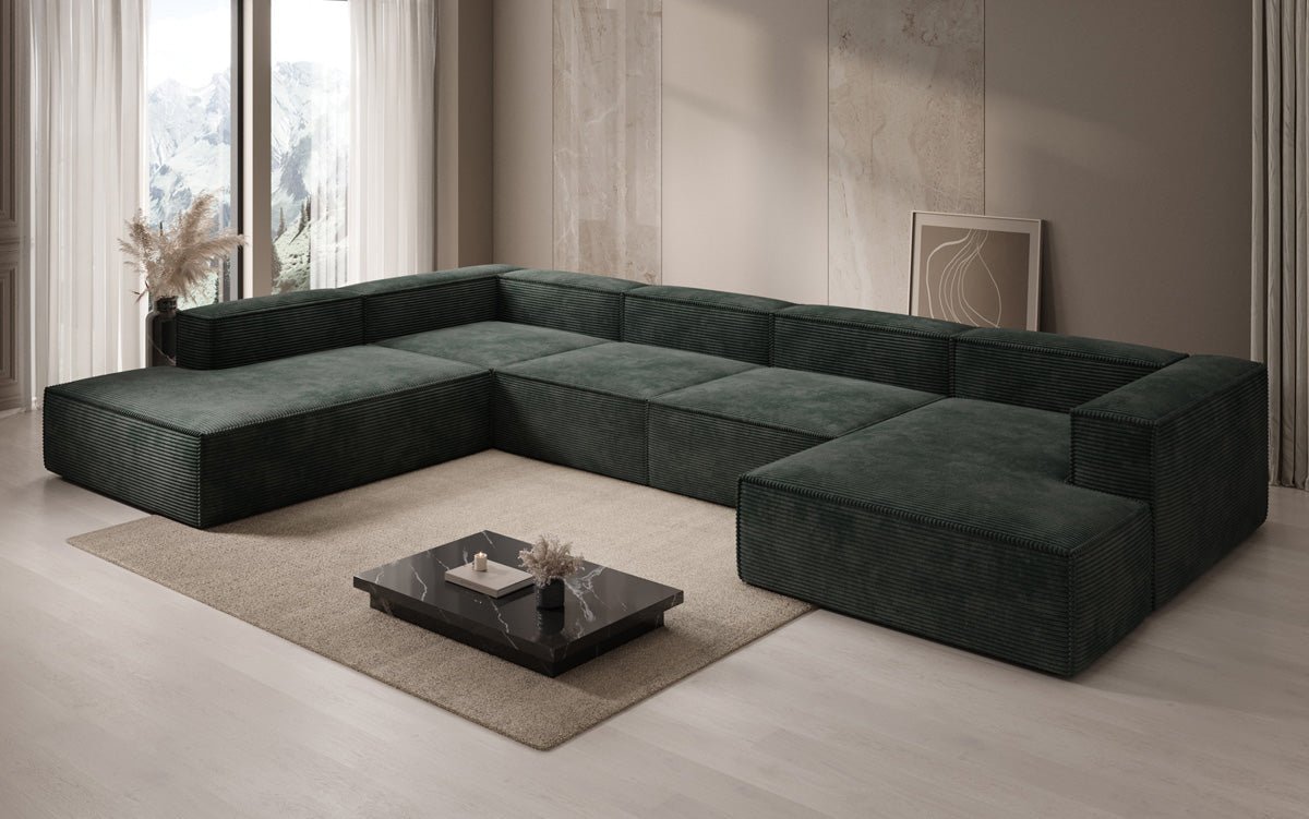 Designer Sofa Lesley U XXL in Cord