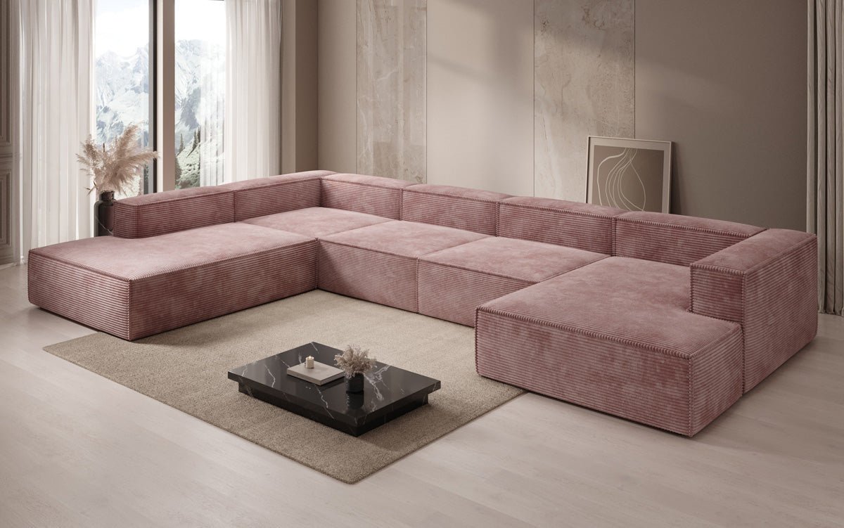 Designer Sofa Lesley U XXL in Cord